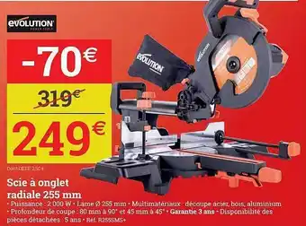 Scie à onglet radiale 255 mm évolution