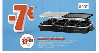 Géant Casino Raclette 3 en 1 fiesta 26280-56 noir russell hobbs offre