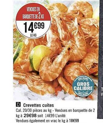Géant Casino Crevettes cuites offre