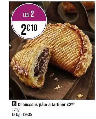 Géant Casino Chaussons pâte à tartiner x2 offre