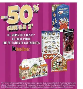 Géant Casino Calendriers kinder offre