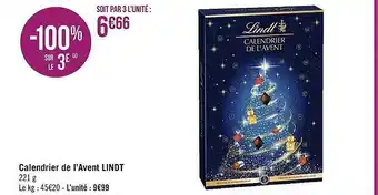 Géant Casino Calendrier de l'avent lindt offre