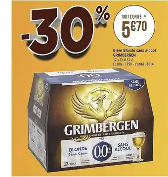 Géant Casino Bière blonde sans alcool grimbergen offre