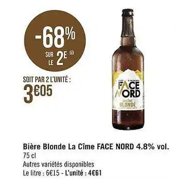 Bière blonde la cîme face nord 4.8% vol.