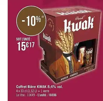Géant Casino Coffret bière kwak 8,4% vol. offre