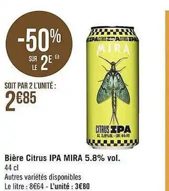 Géant Casino Bière citrus ipa mira 5.8% vol. offre