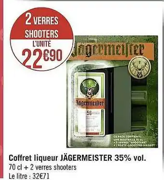 Géant Casino Coffret ligueur jägermeister 35% vol. offre
