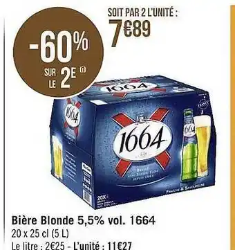 Géant Casino Bière blonde 5,5% vol. 1664 offre