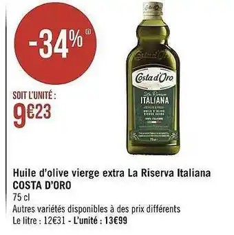 Géant Casino Huile d'olive vierge extra la riserva italiana costa d'oro offre