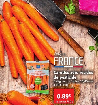 Colruyt Carottes Zero Residus de pesticide offre