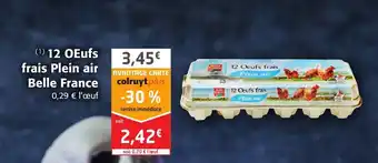 Colruyt 12 Oeufs Frais Plein Air Belle France offre