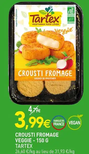 Tartex crousti fromage veggie