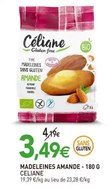 naturéO Celiane madeleines amande offre