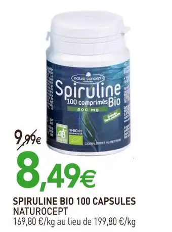 naturéO Naturocept spiruline bio 100 capsules offre