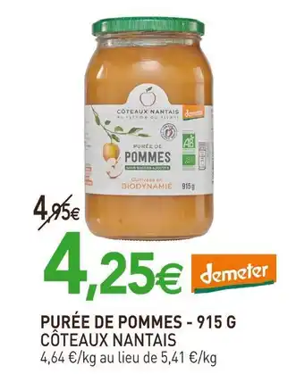 naturéO Côteaux nantais purée de pommes offre