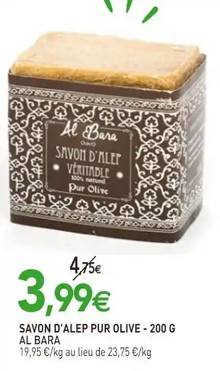 naturéO Al bara savon d'alep pur olive offre