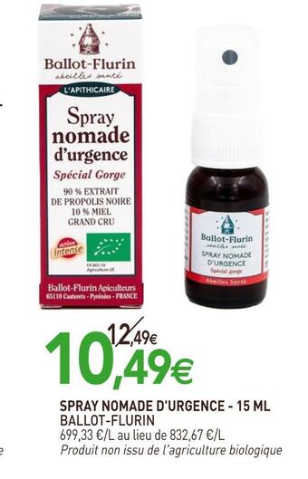 naturéO Ballot-flurin spray nomade d'urgence offre