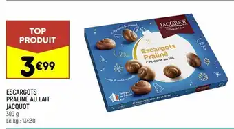 Leader Price Escargot praline au lait jacquot offre