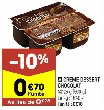 Leader Price Creme dessert chocolat leader price offre
