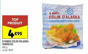 8 panés colin d'alaska surgelés leader price