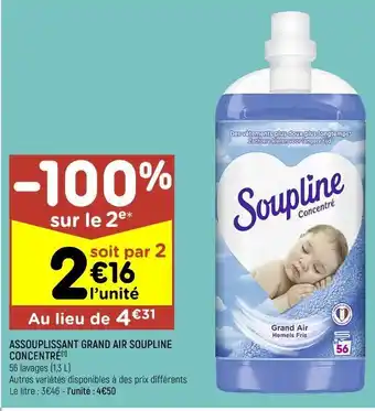 Leader Price Assouplissant grand air soupline concentré offre