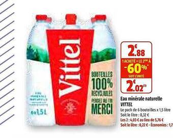 Coccinelle Supermarché Eau minérale naturelle vittel offre