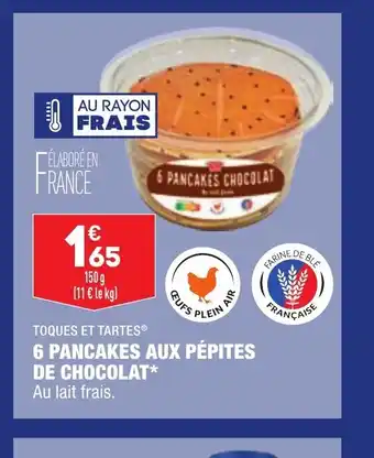 ALDI 6 Pancakes Aux Pepites De Chocolat offre