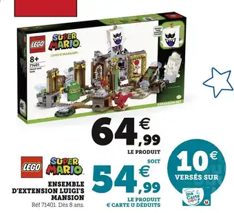 Hyper U Lego ensemble d'extension luigi's mansion offre