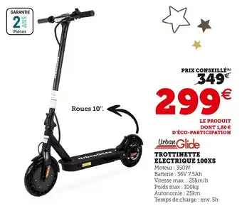 Hyper U Urban glide trottinette electrique 100xs offre