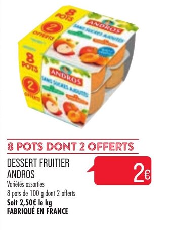 Match Dessert Fruitier Andros offre