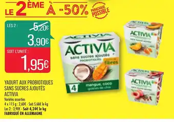 Match Yaourt Aux Probiotiques Sans Sucres Ajoutes Activia offre