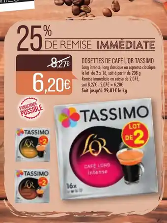 Match Dosettes De Cafe L'Or Tassimo offre