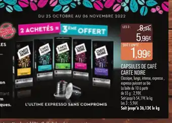 Match Capsules De Cafe Carte Noire offre