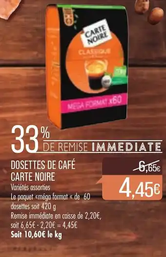 Match Dosettes De Cafe Carte Noire offre