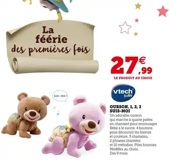 Hyper U Vtech baby ourson, 1, 2, 3 suis-moi offre