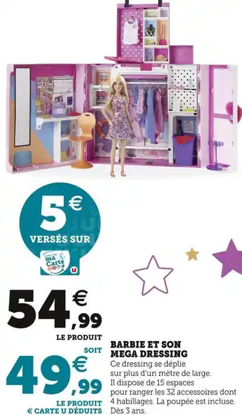 Hyper U Barbie barbie et son mega dressing offre