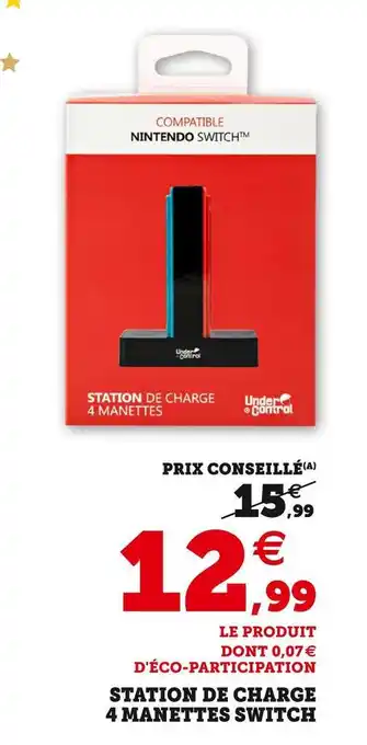Hyper U Station de charge 4 manettes switch offre