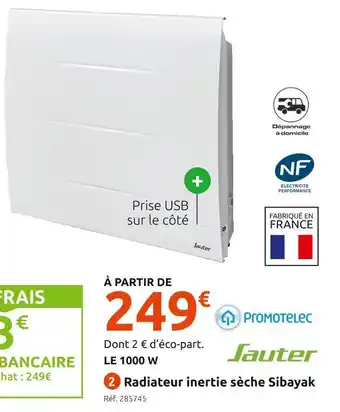 Mr Bricolage Sauter radiateur inertie sèche pierre naturelle sibayak offre