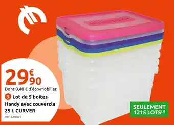 Mr Bricolage Curver lot de 5 boîtes handy 25 l offre