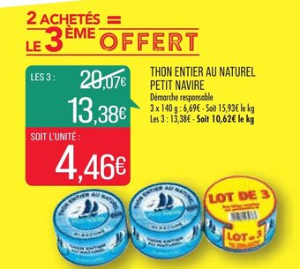 Match Thon Entier Au Naturel Petit Navire offre