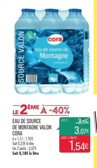 Match Eau De Source De Montagne Valon Cora offre