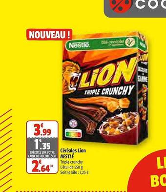Coccinelle Supermarché Céréales lion nestlé offre