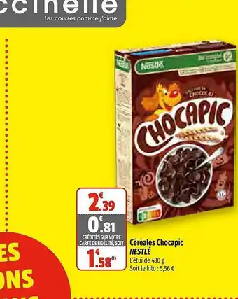 Coccinelle Supermarché Céréales chocapic nestlé offre