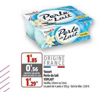 Coccinelle Supermarché Yaourt perle de lait yoplait offre