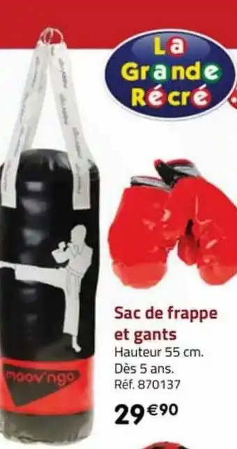 La Grande Récré Sac de frappe et gants moov'ngo offre