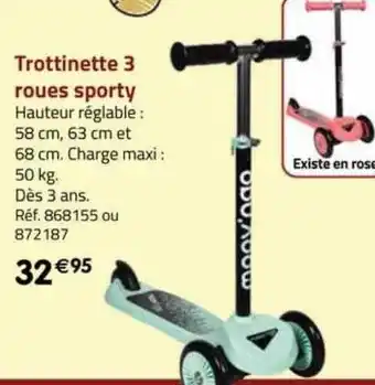 Trottinette 3 roues sporty moov'ngo
