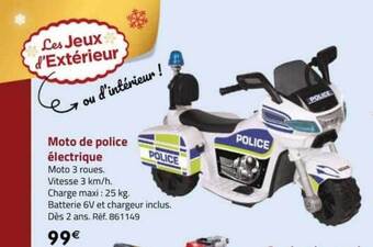 La Grande Récré Moto de police électrique offre