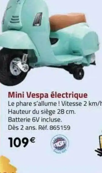 La Grande Récré Mini vespa électrique offre