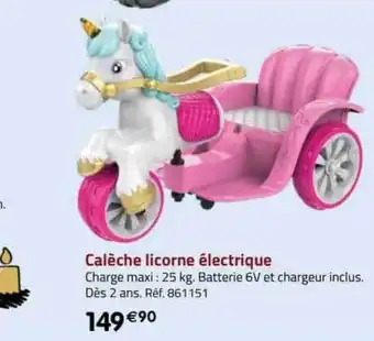 La Grande Récré Calèche licorne électrique offre