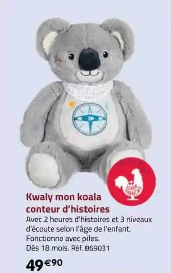 La Grande Récré Kwaly mon koala conteur d'histoires offre